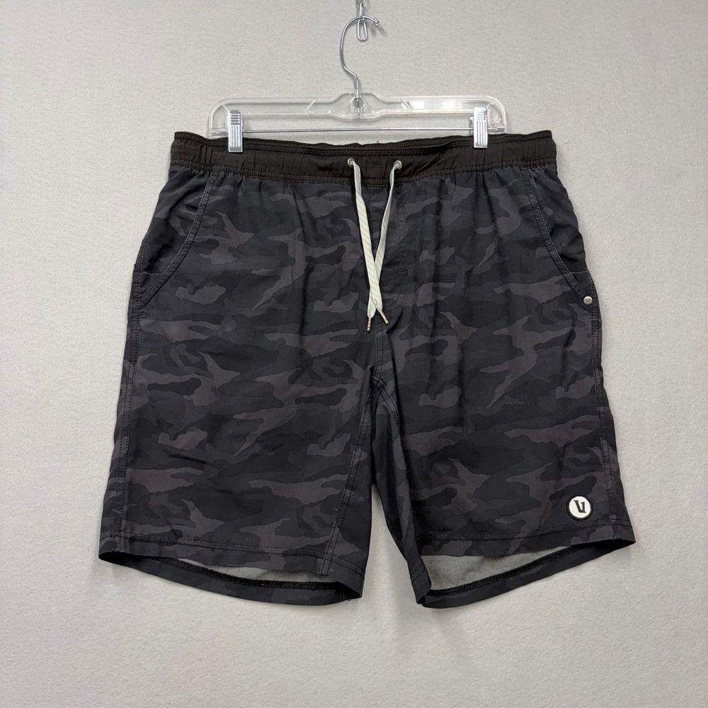 Vuori Kore Shorts Men Large Black Camo Lined Performance Training Athletic Gym